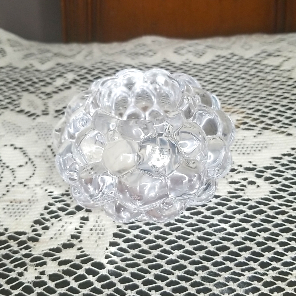 Orrefors Sweden Crystal Raspberry Candle Holder